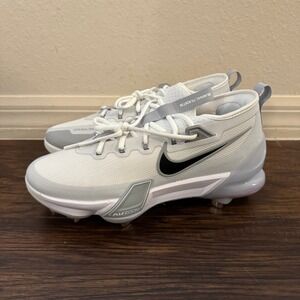 Nike Force Zoom Trout 9 Elite White Metal Baseball Cleats Size 7 FB2906-100
